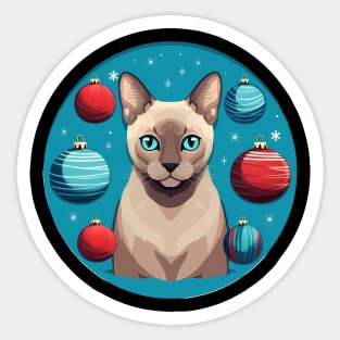 Tonkinese Cat Xmas Ornament, Love Cats Sticker